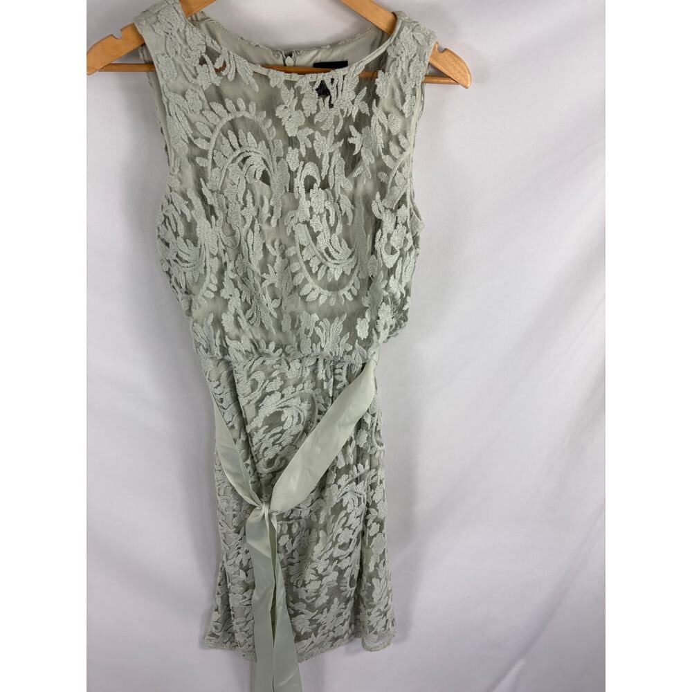 Adrianna Papell Mint Sleeveless Lace Tie Waist Dress Size 8 - Picture 3 of 5